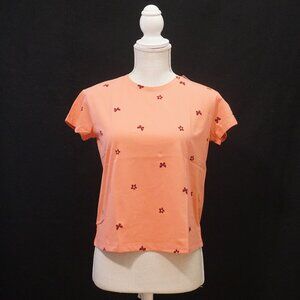 Cat & Jack Dark Peach Butterfly Flower Short Sleeve Tee Girl’s Large Plus